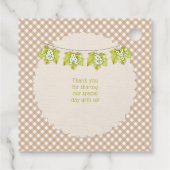 Herfst Plaid Teddy Bear Pompoenbladeren Bedankjes Labels (Achterkant)