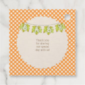 Herfst Plaid Teddy Bear Pompoenbladeren Bedankjes Labels (Achterkant)