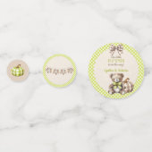 Herfst Plaid Teddy Bear Pompoenbladeren Confetti (Achterkanten)