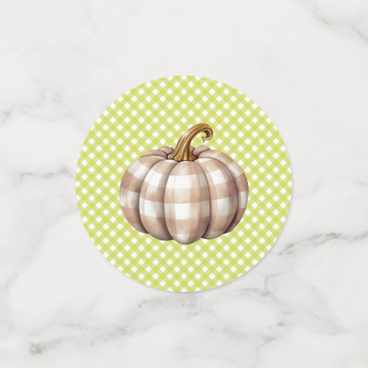 Herfst Plaid Teddy Bear Pompoenbladeren Confetti (Kleine voorkant)