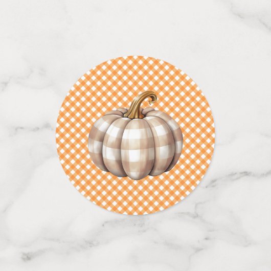 Herfst Plaid Teddy Bear Pompoenbladeren Confetti (Kleine voorkant)