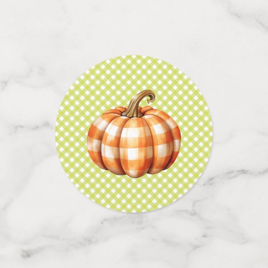 Herfst Plaid Teddy Bear Pompoenbladeren Confetti (Kleine voorkant)