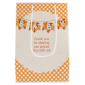 Herfst Plaid Teddy Bear Pompoenbladeren Medium Cadeauzakje (Achterkant)