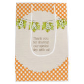 Herfst Plaid Teddy Bear Pompoenbladeren Medium Cadeauzakje (Achterkant)