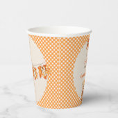 Herfst Plaid Teddy Bear Pompoenbladeren Papieren Bekers (Rechts)