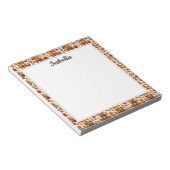 Herfst plaids, eikels, esdoorn bladeren kleurrijk notitieblok (Schuin)