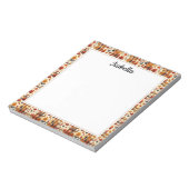 Herfst plaids, eikels, esdoorn bladeren kleurrijk notitieblok (Linkerzijde)