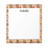 Herfst plaids, eikels, esdoorn bladeren kleurrijk notitieblok (Voorkant)