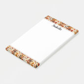 Herfst plaids, eikels, esdoorn bladeren kleurrijk post-it® notes (Schuin)