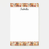 Herfst plaids, eikels, esdoorn bladeren kleurrijk post-it® notes (Voorkant)