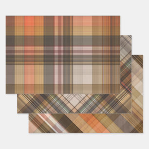 Herfst Plaids Trio Inpakpapier Vel