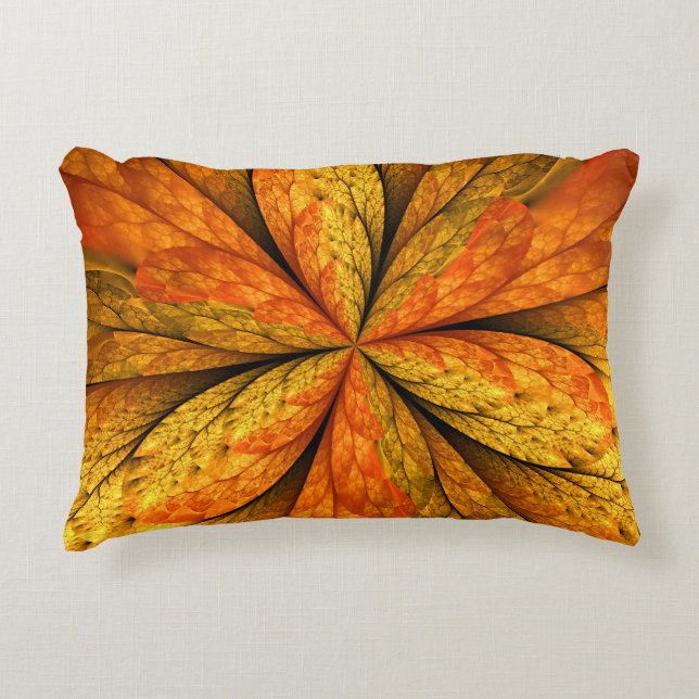 Herfst Plant, modern Abstract fractal kunstblad Accent Kussen (Voorkant)