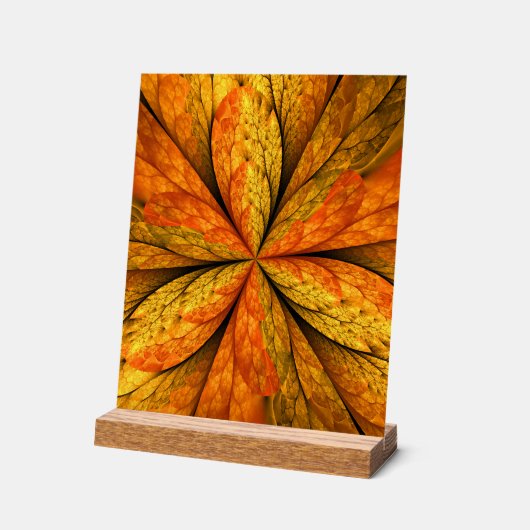 Herfst Plant, modern Abstract fractal kunstblad Acryl Bord (Hoek)