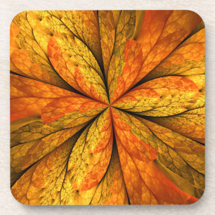 Herfst Plant, modern Abstract fractal kunstblad Bier Onderzetter