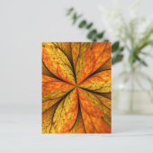 Herfst Plant, modern Abstract fractal kunstblad Briefkaart (Staand voorkant)