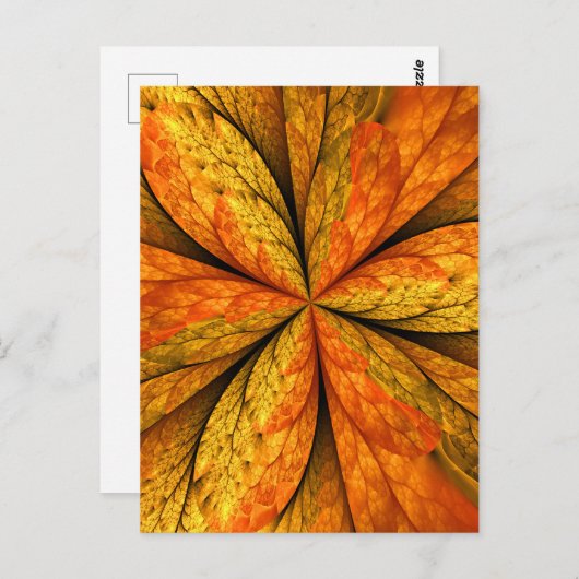Herfst Plant, modern Abstract fractal kunstblad Briefkaart (Voorkant / Achterkant)
