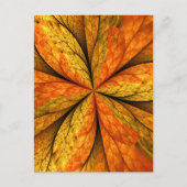 Herfst Plant, modern Abstract fractal kunstblad Briefkaart (Voorkant)