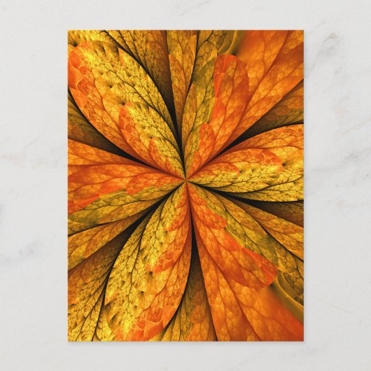 Herfst Plant, modern Abstract fractal kunstblad Briefkaart (Voorkant)