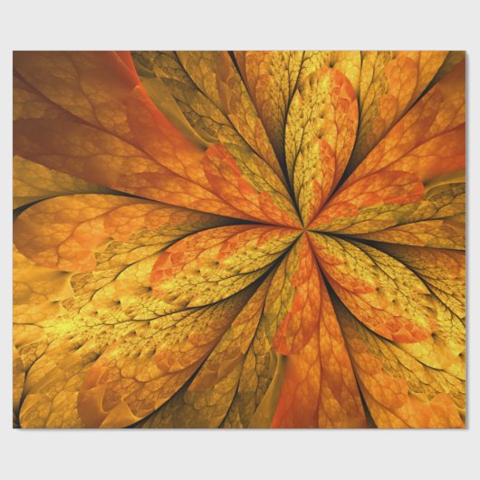Herfst Plant, modern Abstract fractal kunstblad Cadeaupapier (Vlak)