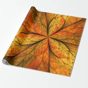 Herfst Plant, modern Abstract fractal kunstblad Cadeaupapier