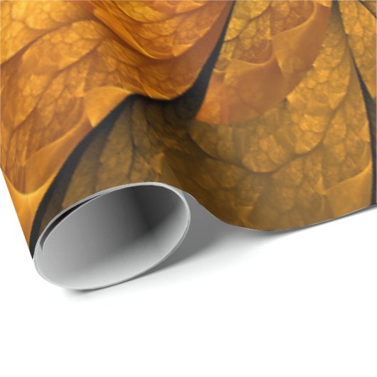 Herfst Plant, modern Abstract fractal kunstblad Cadeaupapier (Rol Hoek)