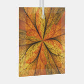 Herfst Plant, modern Abstract fractal kunstblad Glas Ornament (Voorkant Rechts)