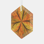 Herfst Plant, modern Abstract fractal kunstblad Glas Ornament (Voorkant links)