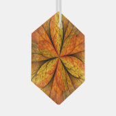 Herfst Plant, modern Abstract fractal kunstblad Glas Ornament (Voorkant Rechts)