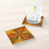 Herfst Plant, modern Abstract fractal kunstblad Glazen Onderzetter (Schuin)
