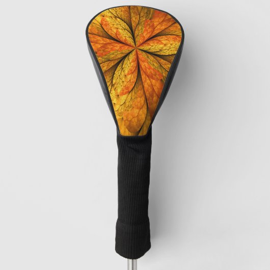 Herfst Plant, modern Abstract fractal kunstblad Golfheadcover (Voorkant)