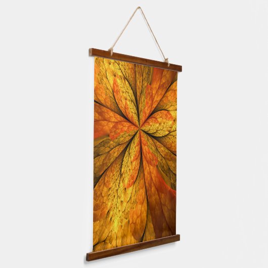 Herfst Plant, modern Abstract fractal kunstblad Hangend Wandkleed (Gebogen)