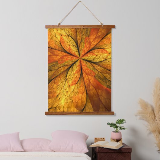 Herfst Plant, modern Abstract fractal kunstblad Hangend Wandkleed (Slaapkamer)