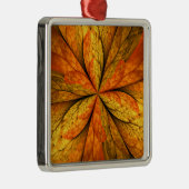 Herfst Plant, modern Abstract fractal kunstblad Metalen Ornament (Rechts)