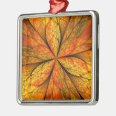Herfst Plant, modern Abstract fractal kunstblad Metalen Ornament (Links)