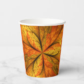 Herfst Plant, modern Abstract fractal kunstblad Papieren Bekers (Achterkant)