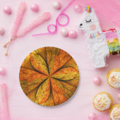 Herfst Plant, modern Abstract fractal kunstblad Papieren Bordje (Feest)