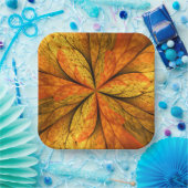 Herfst Plant, modern Abstract fractal kunstblad Papieren Bordje (Feest)