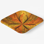 Herfst Plant, modern Abstract fractal kunstblad Papieren Bordje (Gebogen)