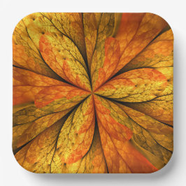 Herfst Plant, modern Abstract fractal kunstblad Papieren Bordje