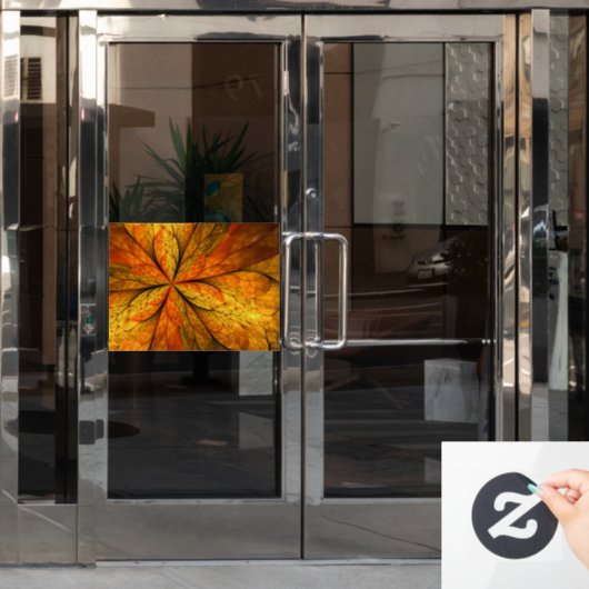 Herfst Plant, modern Abstract fractal kunstblad Raamsticker (Kantoordeur)