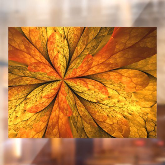Herfst Plant, modern Abstract fractal kunstblad Raamsticker (Vel 2)