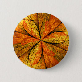 Herfst Plant, modern Abstract fractal kunstblad Ronde Button 5,7 Cm