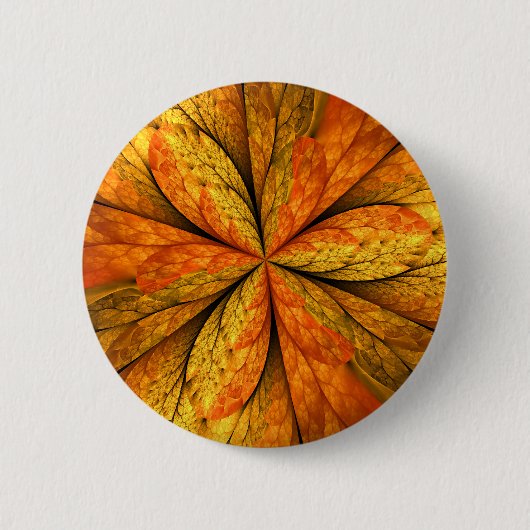 Herfst Plant, modern Abstract fractal kunstblad Ronde Button 5,7 Cm (Voorkant)