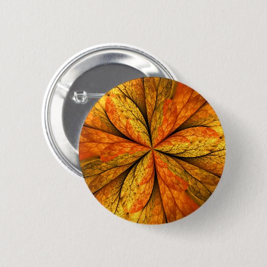 Herfst Plant, modern Abstract fractal kunstblad Ronde Button 5,7 Cm (Voorkant /achterkant)