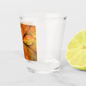 Herfst Plant, modern Abstract fractal kunstblad Shot Glas (Rechts)