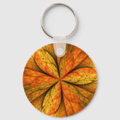 Herfst Plant, modern Abstract fractal kunstblad Sleutelhanger (Achterkant)
