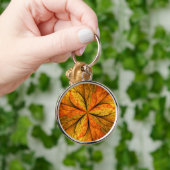 Herfst Plant, modern Abstract fractal kunstblad Sleutelhanger (Hand)