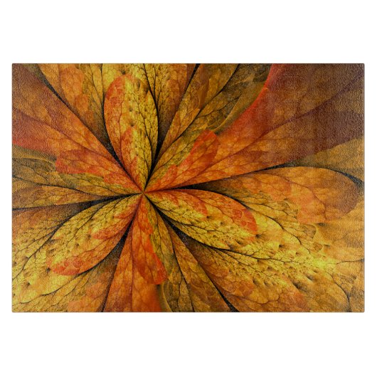 Herfst Plant, modern Abstract fractal kunstblad Snijplank (Voorkant)