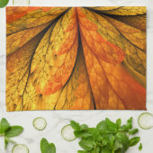 Herfst Plant, modern Abstract fractal kunstblad Theedoek (Gevouwen)