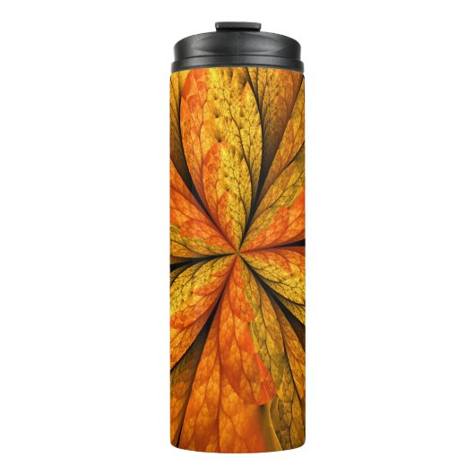 Herfst Plant, modern Abstract fractal kunstblad Thermosbeker (Voorkant)